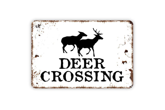 Buck Deer Crossing Sign - Farmhouse Wall Decor Modern Wall Metal Sign