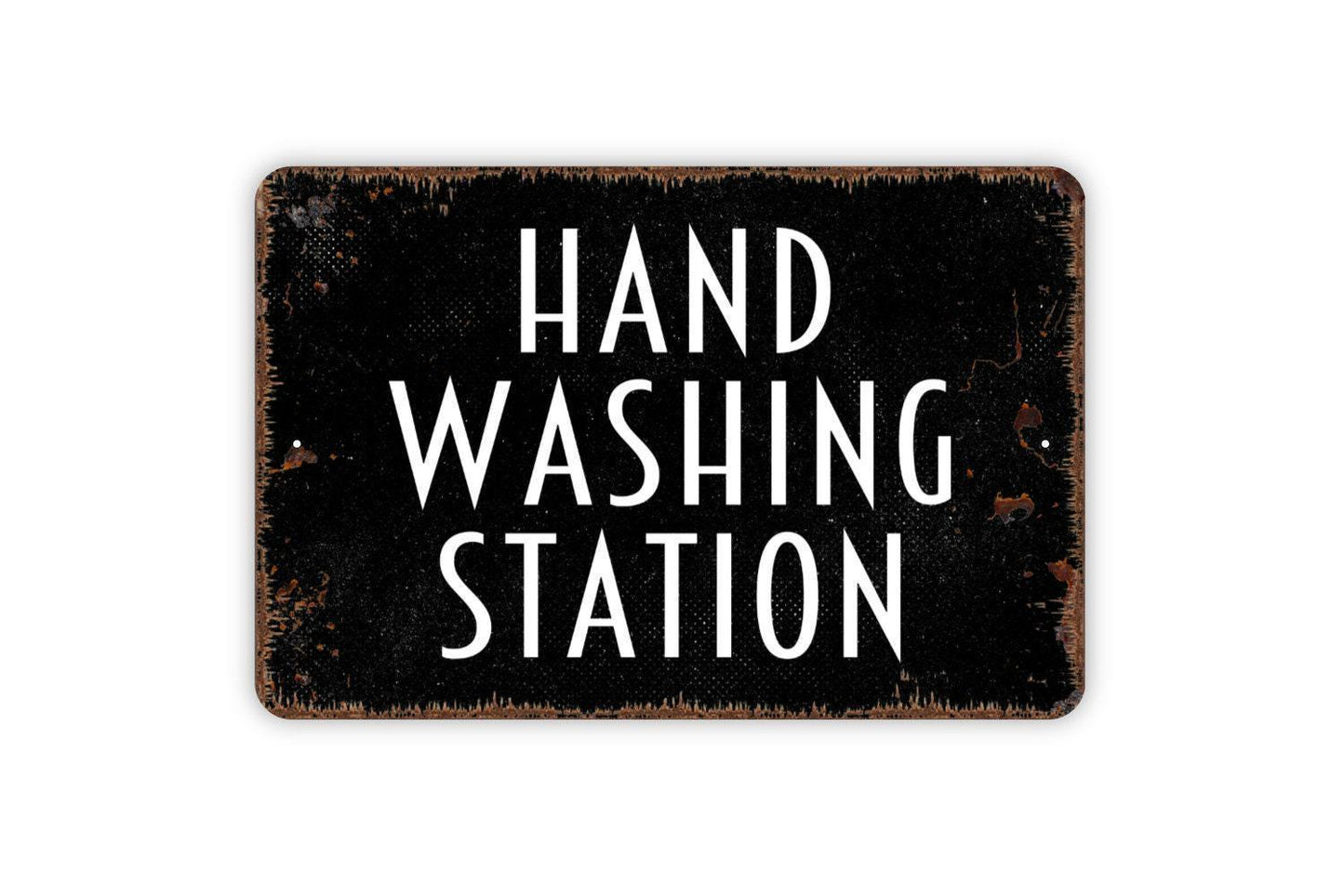 Hand Washing Station Sign - Employee Children Restroom School Work Office Restaurant Bathroom Metal Wall Art - Indoor or Outdoor