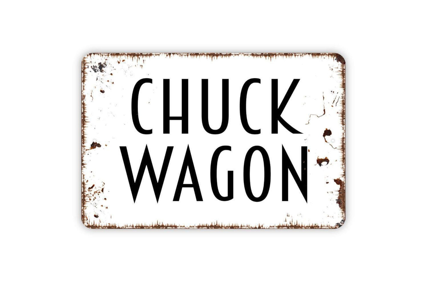 Chuck Wagon Sign | Rustic Western Wall Decor | Farmhouse Kitchen or Cabin Sign | Custom Metal Sign or Vinyl Sticker | Cowboy Campfire Art