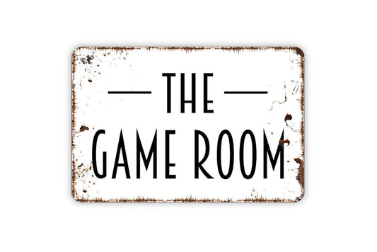 The Game Room Sign, Metal Sign, Farmhouse Contemporary Modern Wall Metal Sign