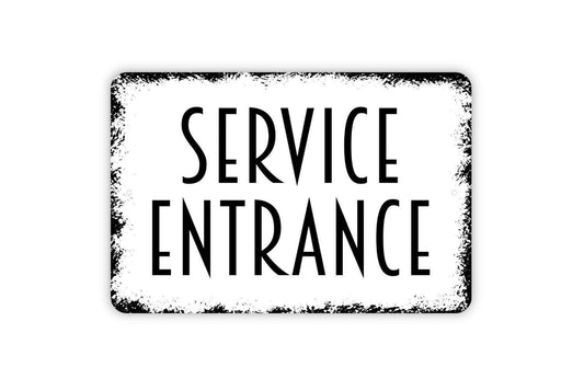 Service Entrance Sign Metal or Vinyl Sticker | Business Entry Sign | Employee Door Sign | Commercial Wall Art | Rustic Farmhouse Entry Decor