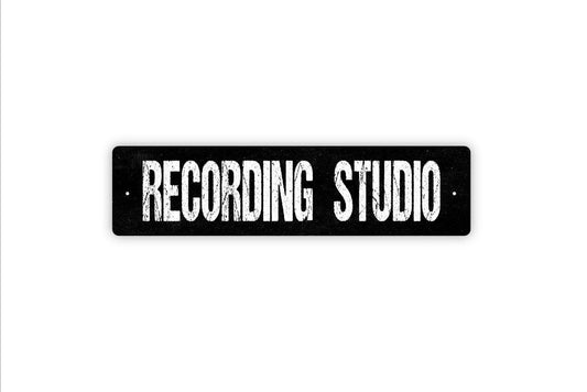Recording Studio Sign - Music Voice Instrument Band Record Street Metal Sign or Door Name Plate Plaque