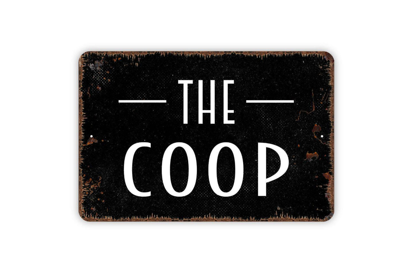 The Coop Sign - Chicken or Duck Metal Sign, Farmhouse Contemporary Modern Wall Metal Sign