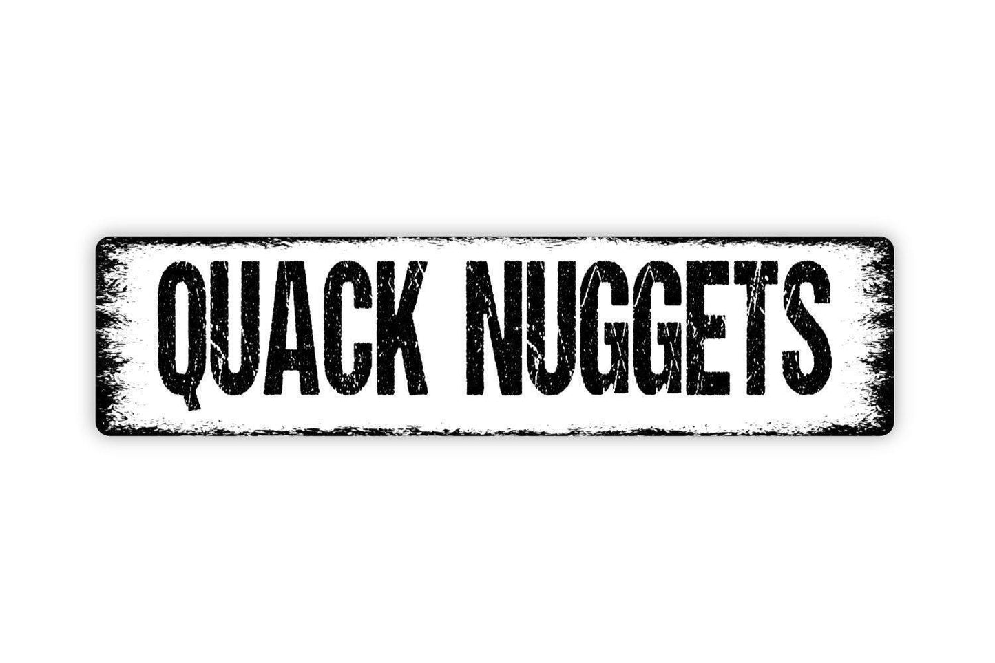 Quack Nuggets Sign - Coop Duck Waterfowl Hen House Fresh Eggs Vinyl Sticker Or  Street Metal Sign or Door Name Plate Plaque