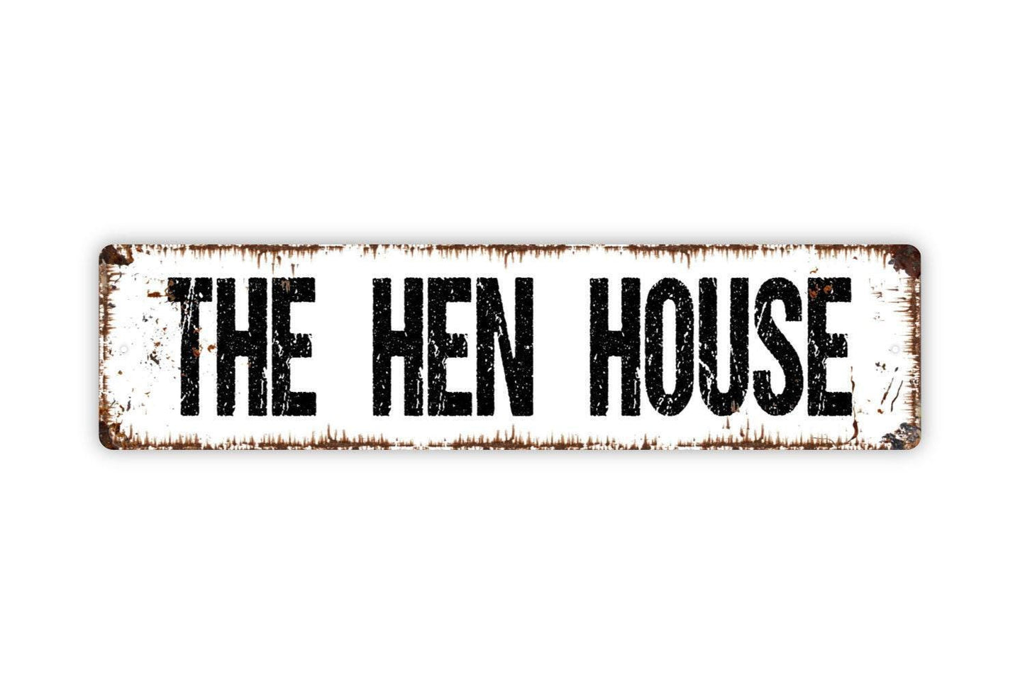 The Hen House Sign - Chicken Vinyl Sticker Or  Metal Street Sign or Door Name Plate Plaque