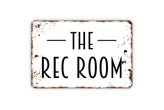 The Rec Room Sign Metal or Vinyl Sticker | Game Room Wall Art | Family Recreation Room Decor | Man Cave Sign | Basement Lounge Wall Sign