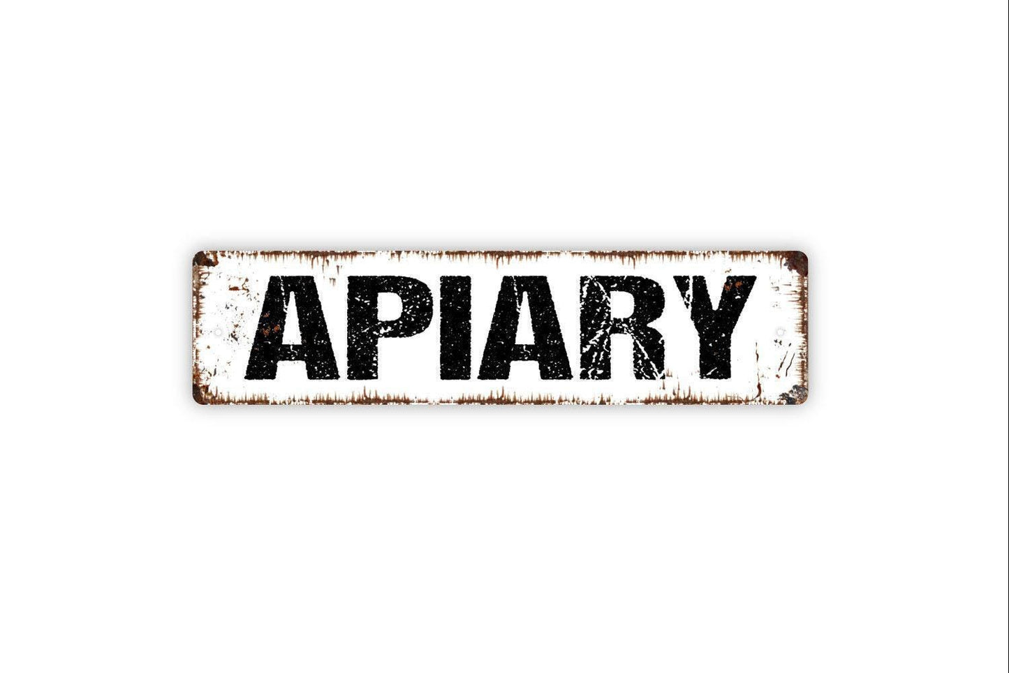 Apiary Sign | Beekeeping Wall Decor | Rustic Farmhouse Bee Hive Honey Yard Barn Sign | Metal Sign or Vinyl Sticker