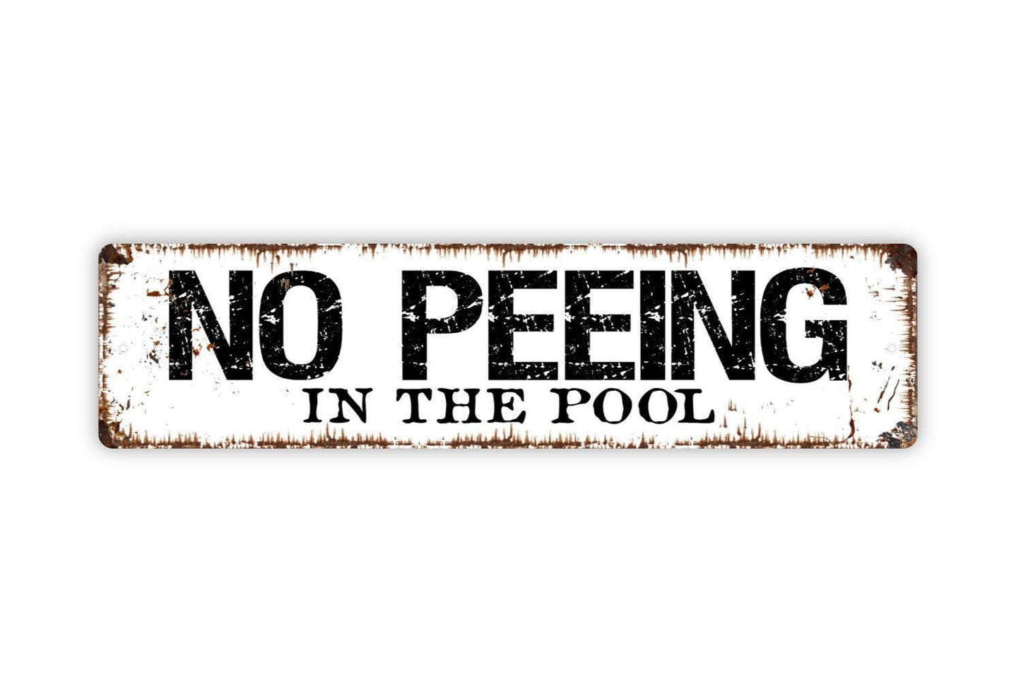 No Peeing in the Pool Sign Metal or Vinyl Sticker | Funny Pool Rules Wall Art | Swimming Pool Decor | Backyard Pool Sign | Pool Party Sign