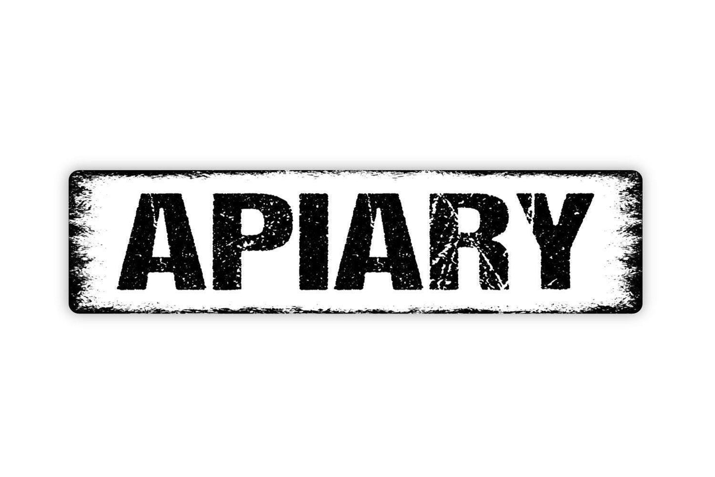 Apiary Sign | Beekeeping Wall Decor | Rustic Farmhouse Bee Hive Honey Yard Barn Sign | Metal Sign or Vinyl Sticker