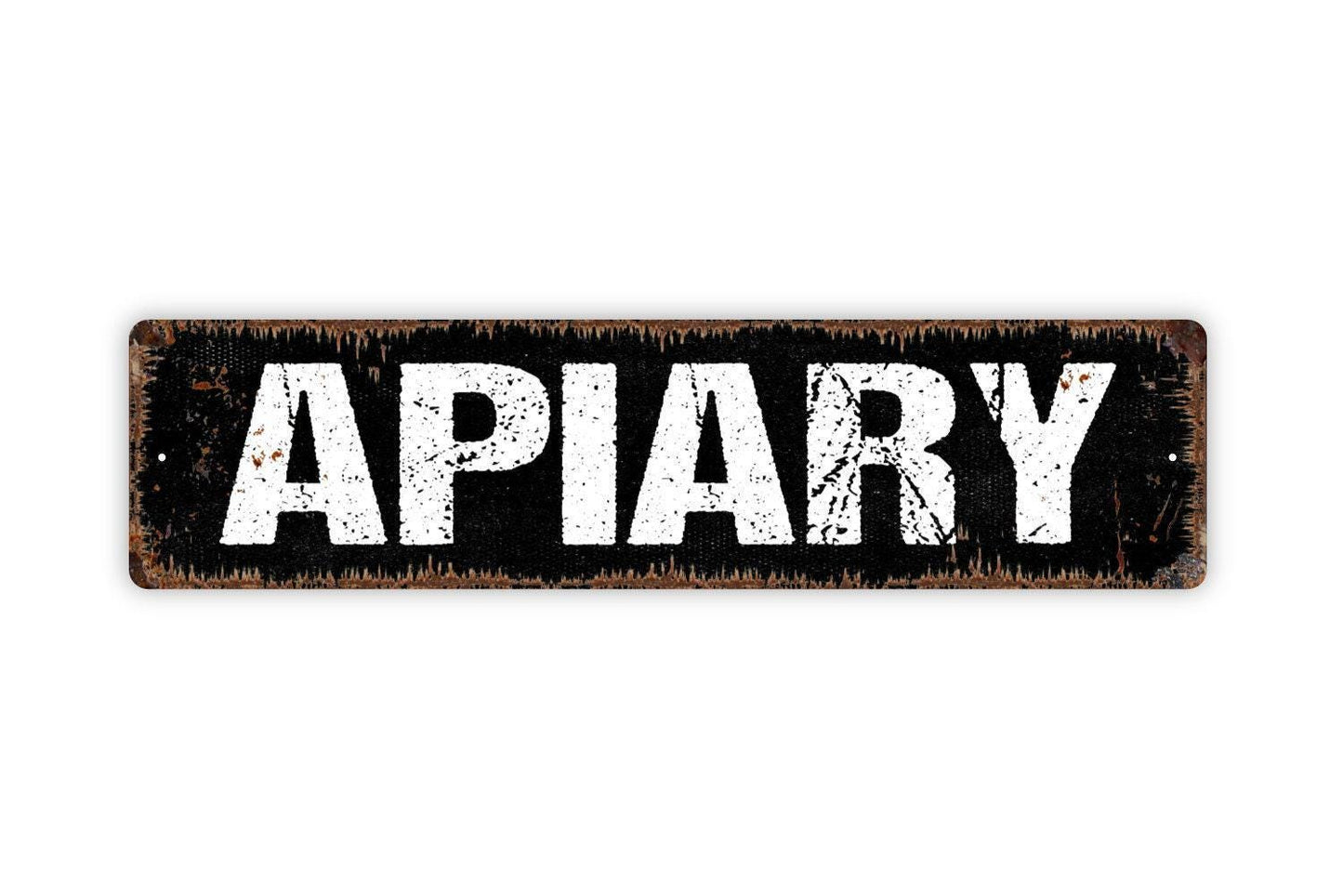 Apiary Sign | Beekeeping Wall Decor | Rustic Farmhouse Bee Hive Honey Yard Barn Sign | Metal Sign or Vinyl Sticker