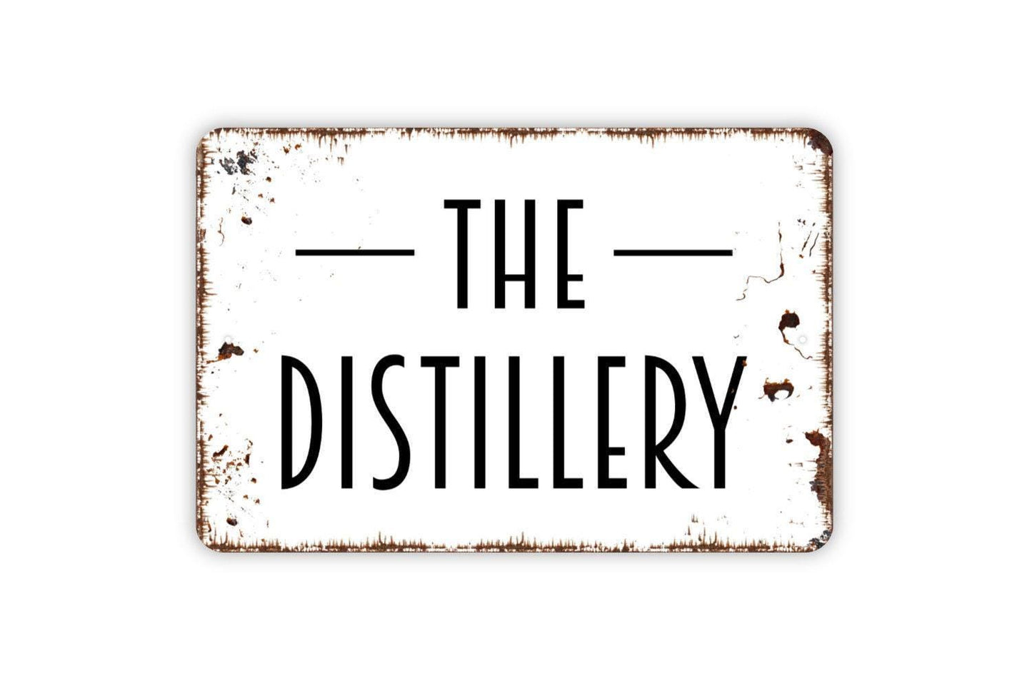 The Distillery Sign | Rustic Whiskey Bourbon Bar Decor | Metal Sign or Vinyl Sticker for Home Bar Pub Lounge Restaurant