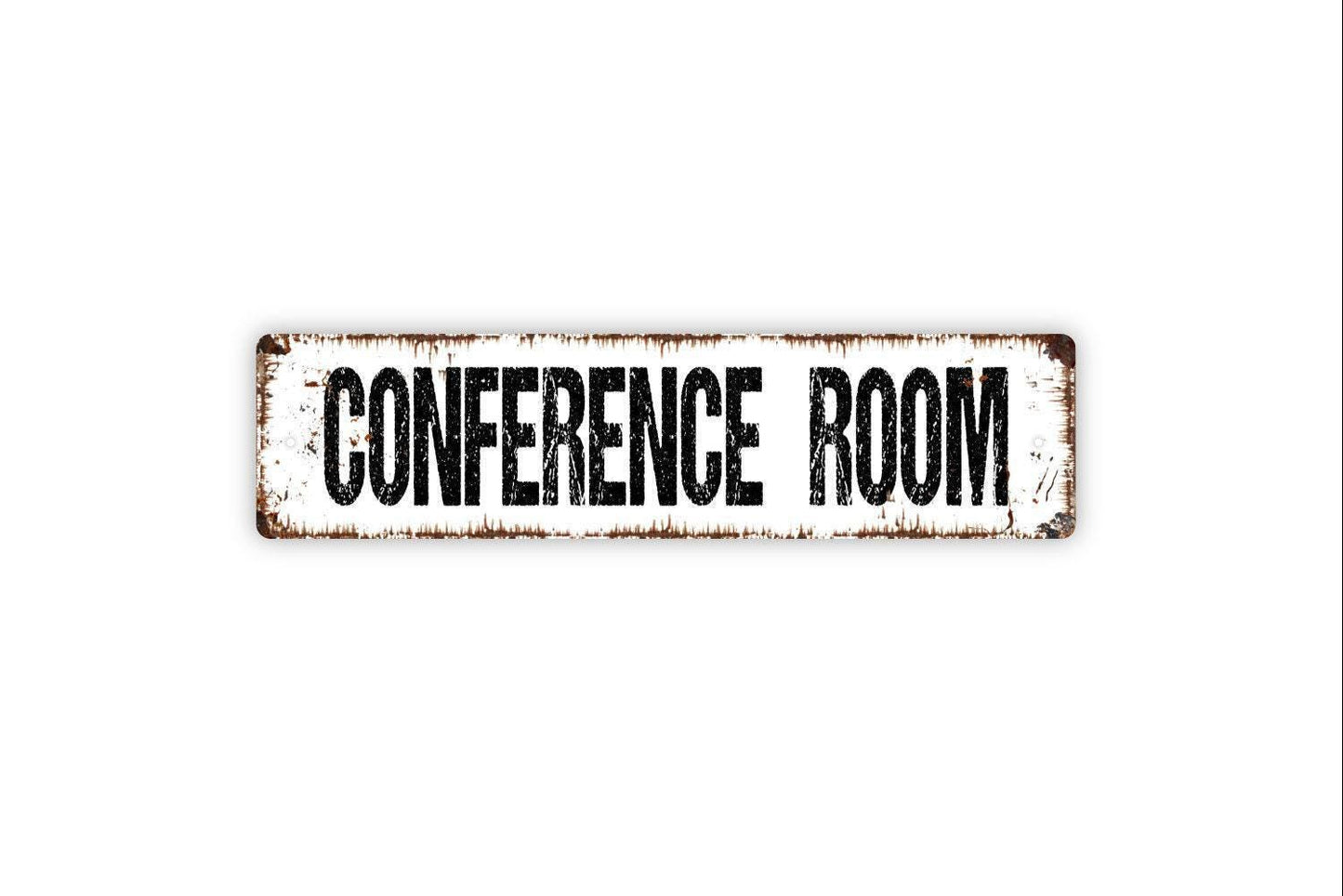 Conference Room Metal Sign, Funny Distressed Office Work Bathroom Rustic Custom Metal Sign, Rustic Street Sign or Door Name Plate Plaque