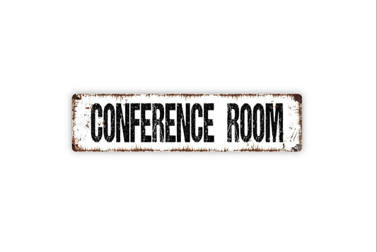 Conference Room Metal Sign, Funny Distressed Office Work Bathroom Rustic Custom Metal Sign, Rustic Street Sign or Door Name Plate Plaque
