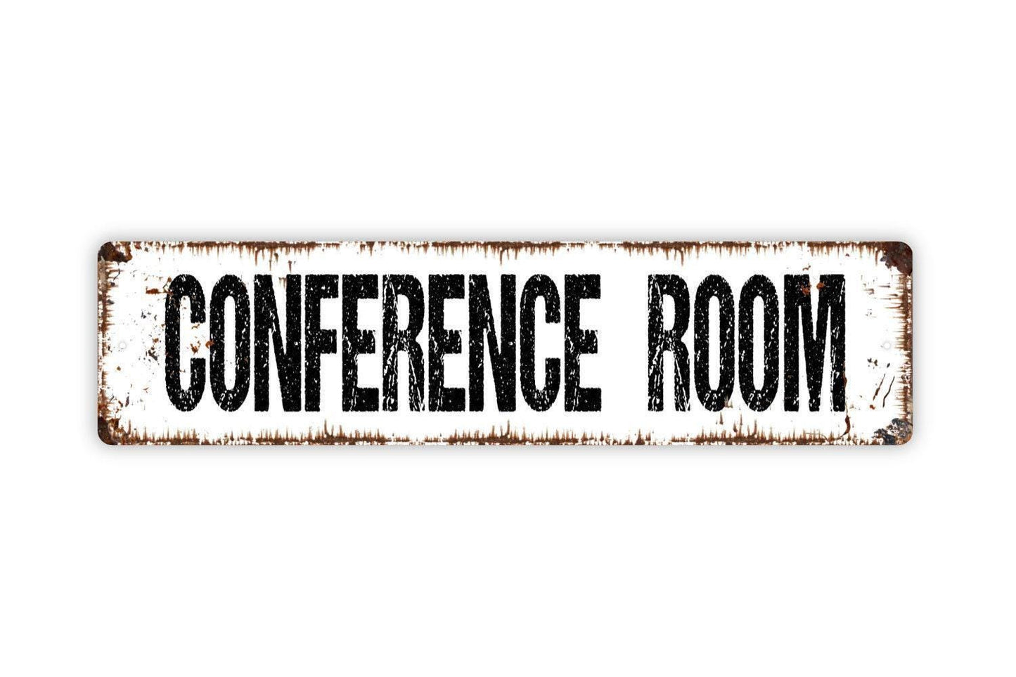 Conference Room Metal Sign, Funny Distressed Office Work Bathroom Rustic Custom Metal Sign, Rustic Street Sign or Door Name Plate Plaque