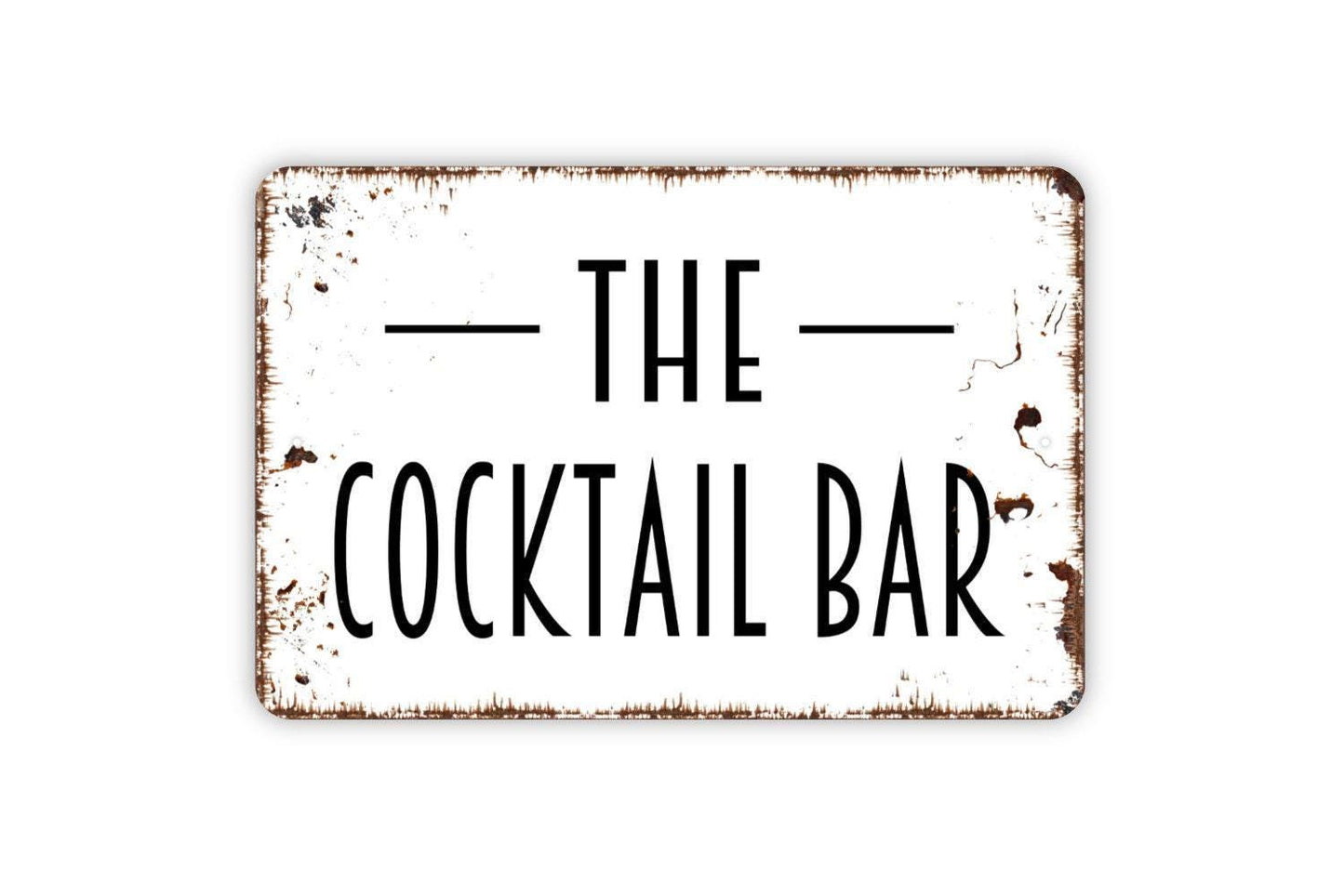 The Cocktail Bar Sign | Rustic Drinking Lounge Wall Decor | Metal Sign or Vinyl Sticker for Home Bar Pub Kitchen Restaurant
