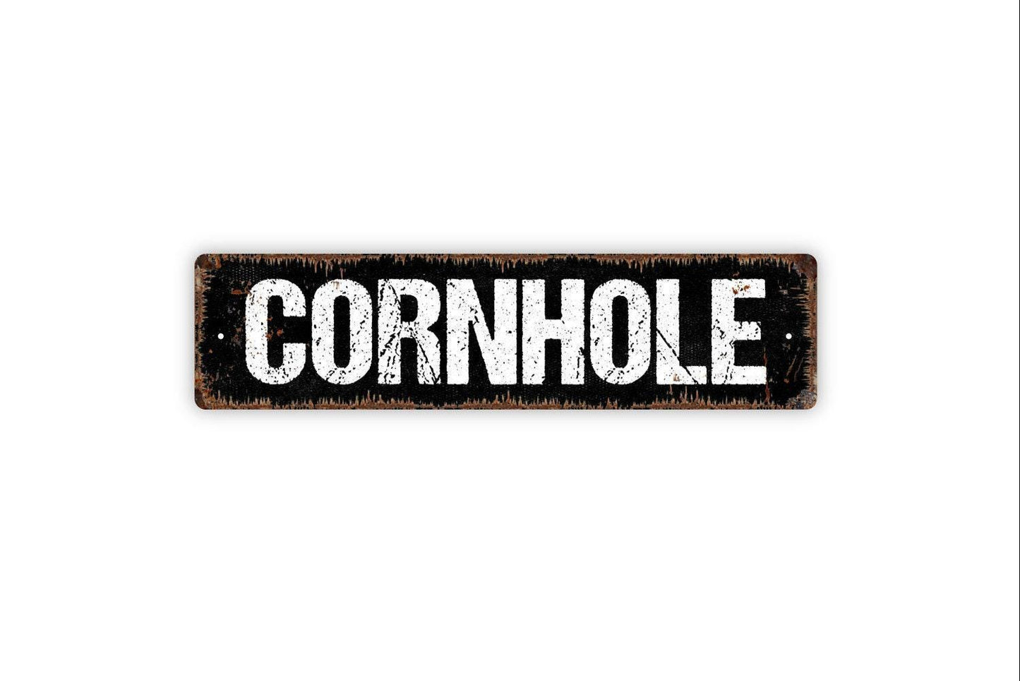 Cornhole Sign | Rustic Game Room Wall Decor | Backyard Party Sign | Custom Metal Sign or Vinyl Sticker | Farmhouse Outdoor Game Art