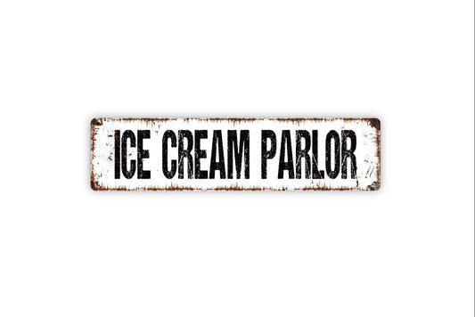 Ice Cream Parlor Sign | Metal Wall Sign | Vinyl Sticker | Ice Cream Shop Decor | Kitchen Wall Art | Sweet Shop Sign | Farmhouse Wall Decor