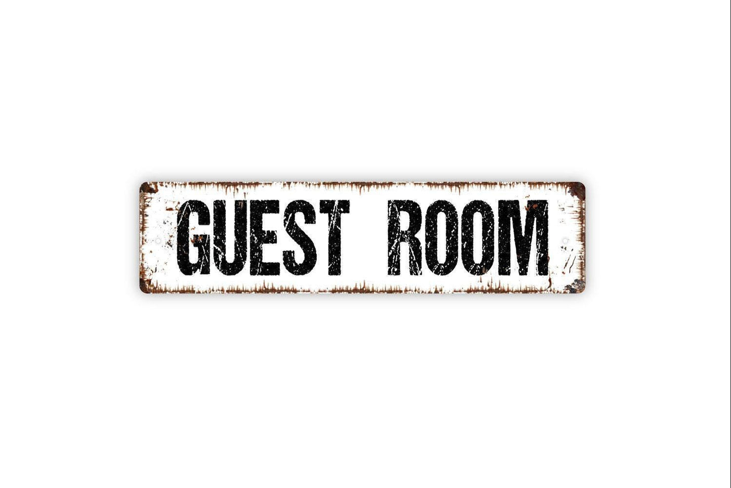 Guest Room Sign - Vinyl Sticker Or  Metal Street Sign or Door Name Plate Plaque