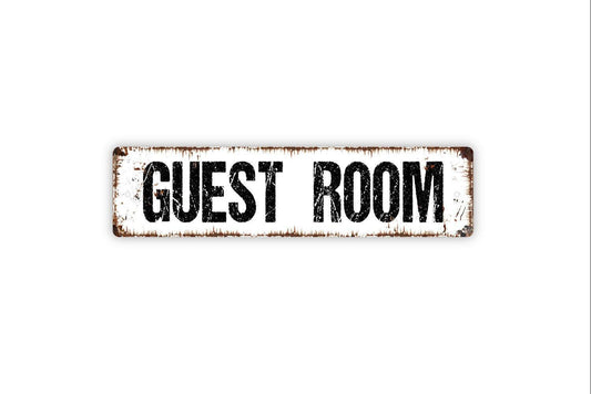 Guest Room Sign - Vinyl Sticker Or  Metal Street Sign or Door Name Plate Plaque