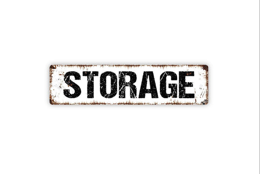 Storage Sign - Metal Indoor or Outdoor Door Name Plate Plaque