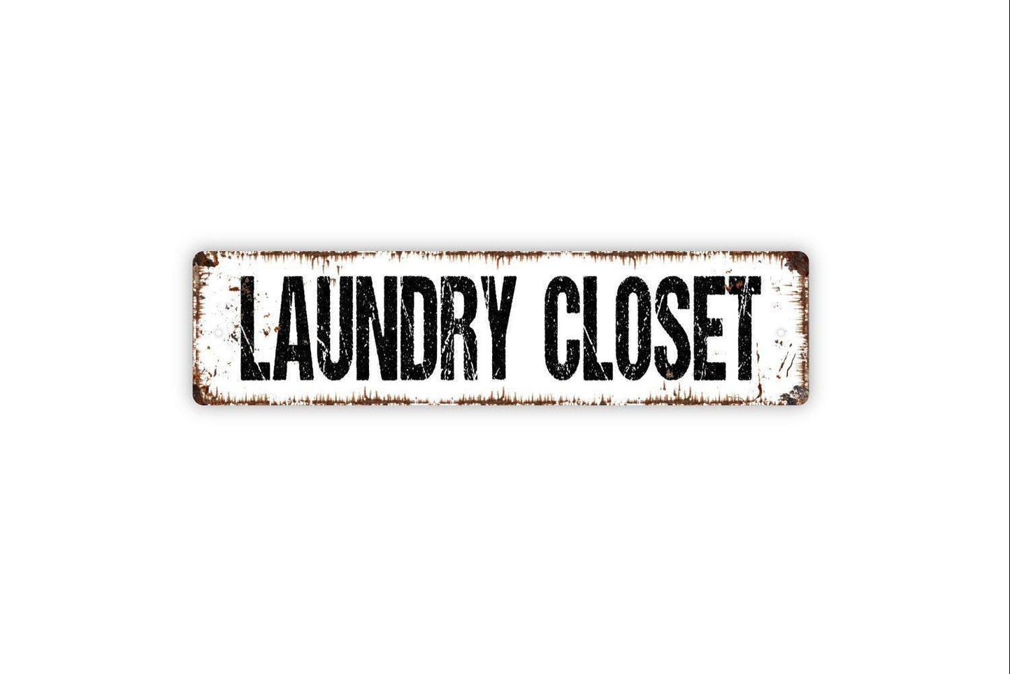 Laundry Closet Sign | Rustic Farmhouse Laundry Room Wall Decor | Funny Organization Utility Space Wall Art | Metal Sign or Vinyl Sticker