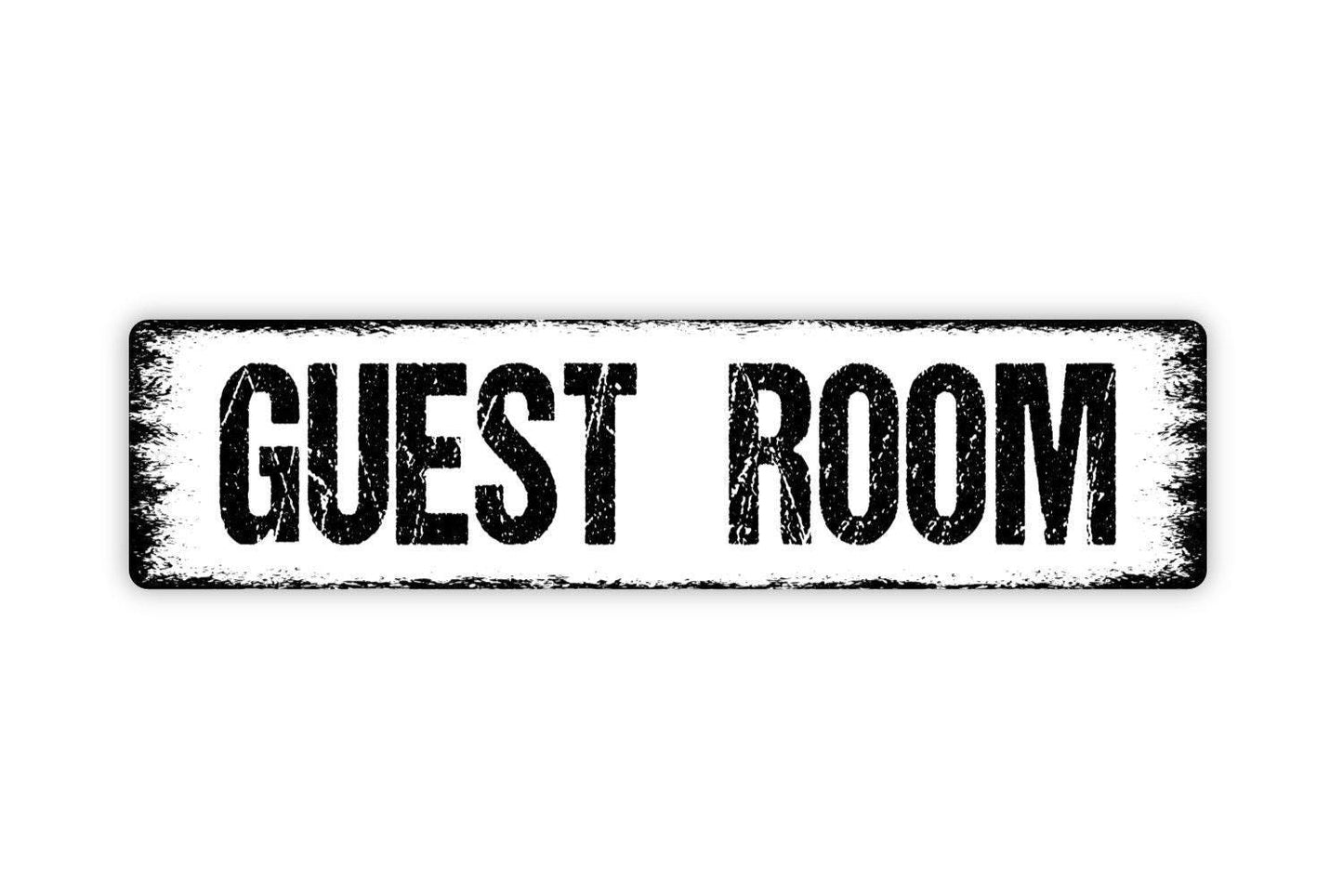 Guest Room Sign - Vinyl Sticker Or  Metal Street Sign or Door Name Plate Plaque