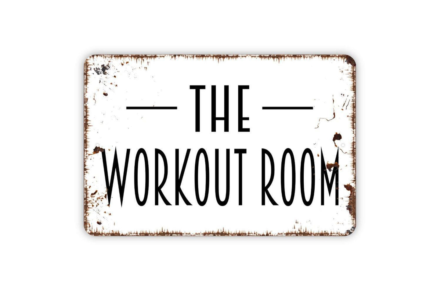 The Workout Room Sign - Home Fitness Gym Metal Wall Art