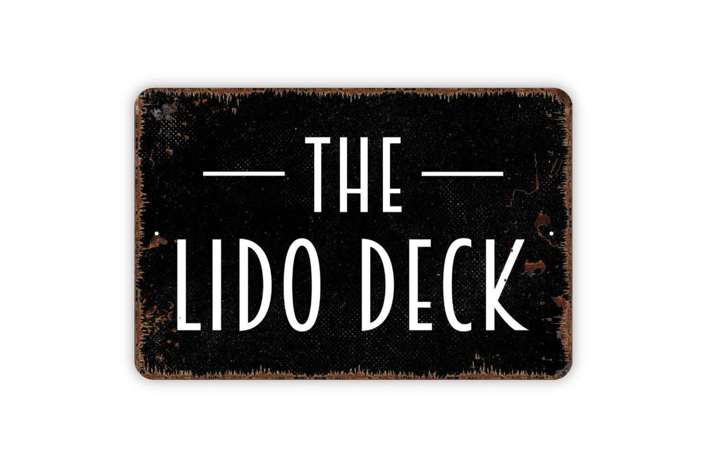 The Lido Deck Sign - Metal Sign, Farmhouse Contemporary Modern Wall Metal Sign