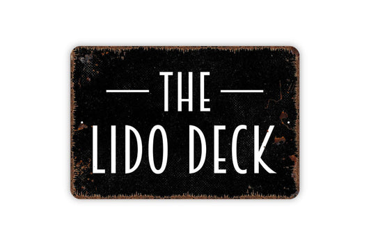 The Lido Deck Sign - Metal Sign, Farmhouse Contemporary Modern Wall Metal Sign