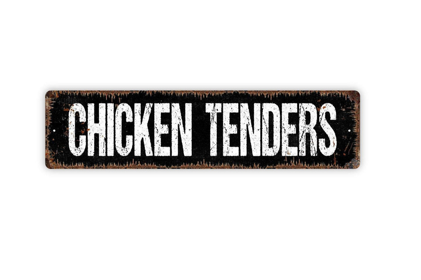 Chicken Tenders Sign - Chicken Coop Hen House Vinyl Sticker Or  Street Metal Sign or Door Name Plate Plaque
