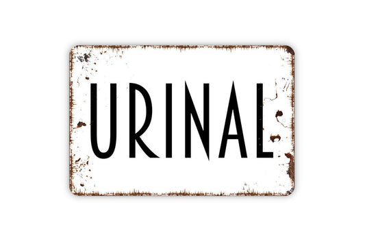 Urinal Sign - Bathroom Restroom Mens Boys Room Outdoor Or Indoor Metal Wall Art