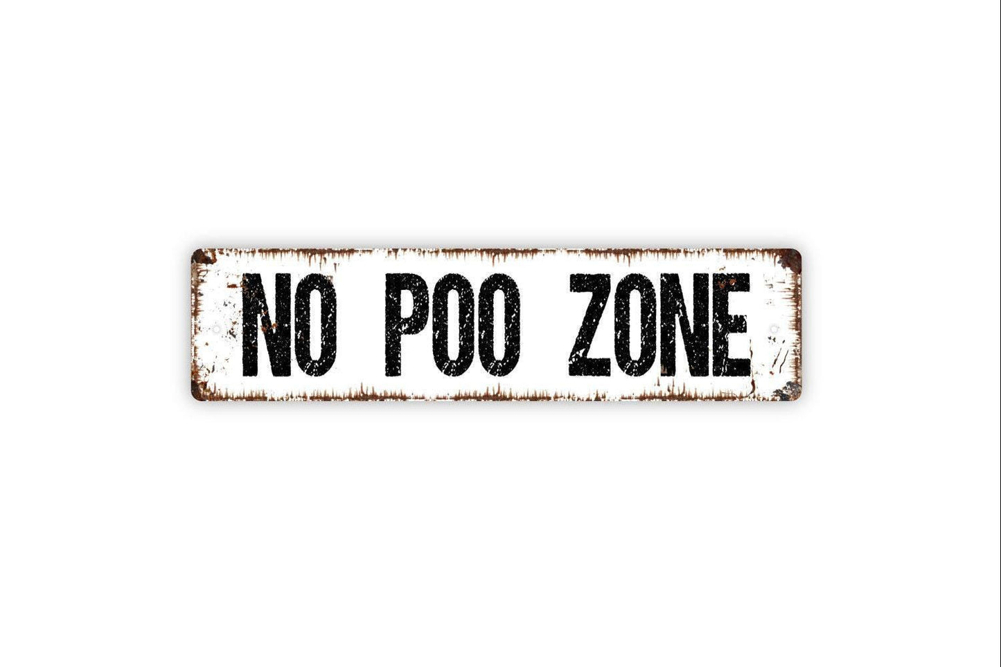 No Poo Zone Sign Metal or Vinyl Sticker | Funny Camper Sign | RV Bathroom Decor | Travel Trailer Humor Sign | Camping Gift Sticker