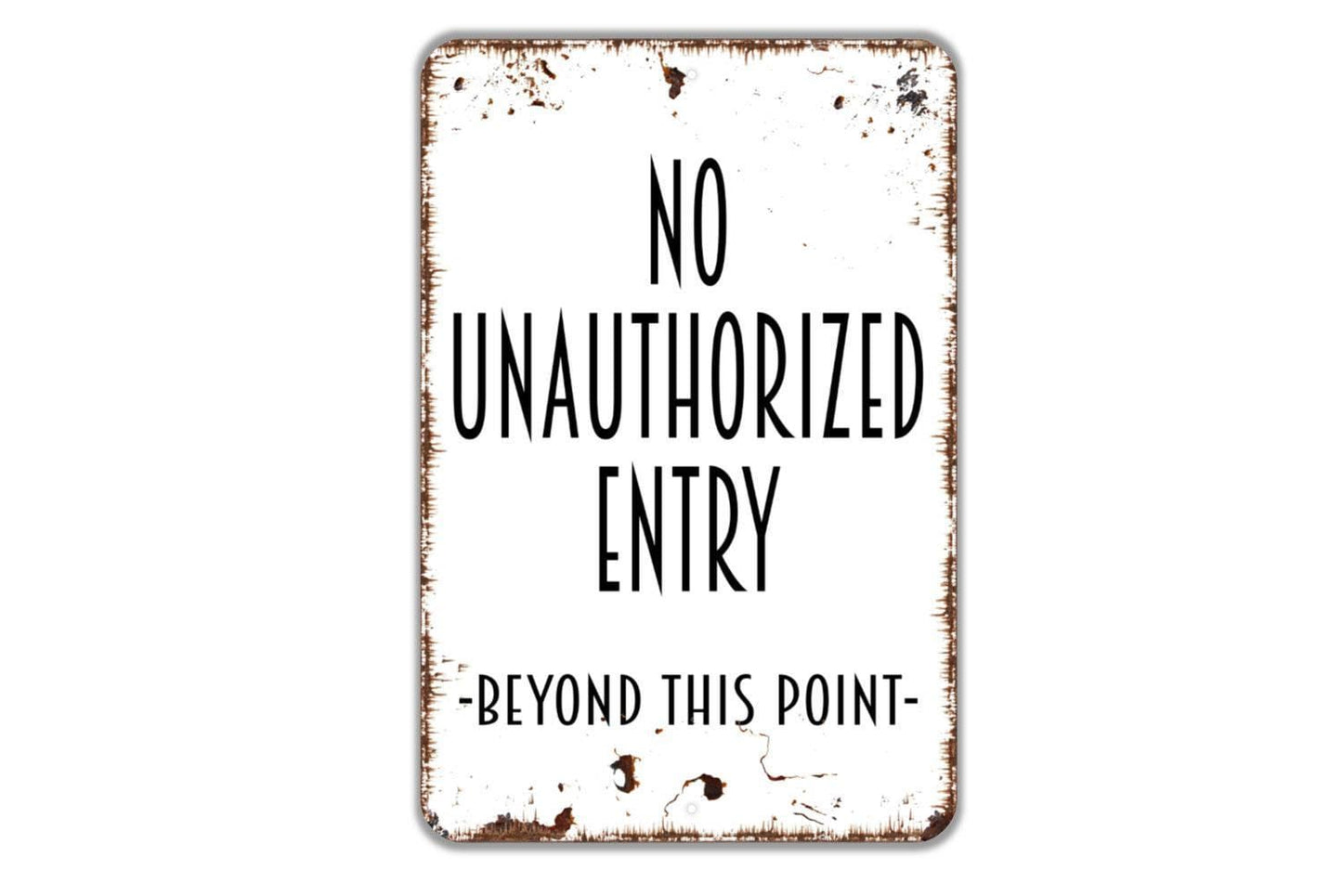No Unauthorized Access Beyond This Point  Sign - Private Property Indoor or Outdoor Metal Sign