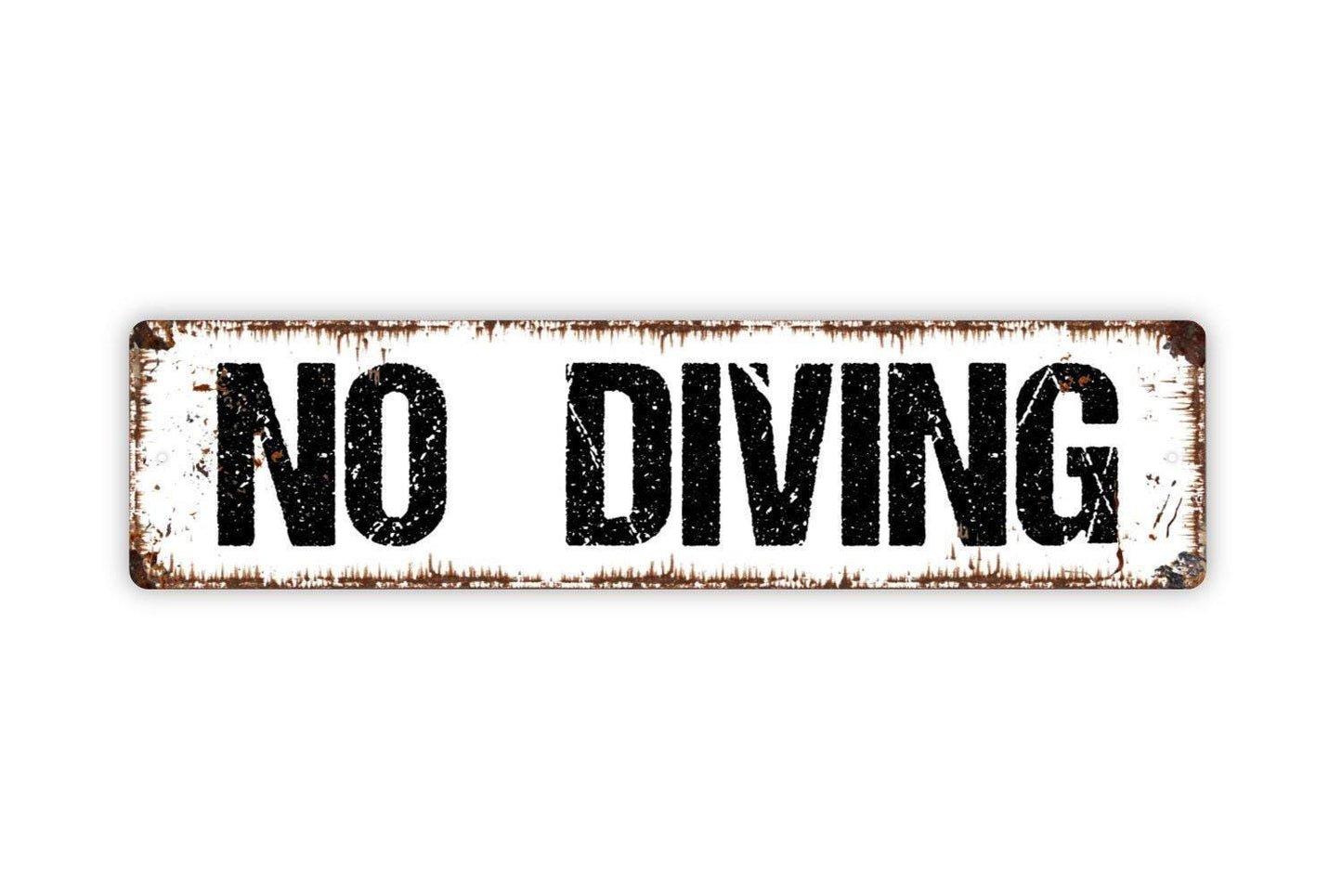 No Diving Sign | Pool Safety Warning Wall Decor | Metal Sign or Vinyl Sticker for Swimming Pool Resort Hotel Backyard