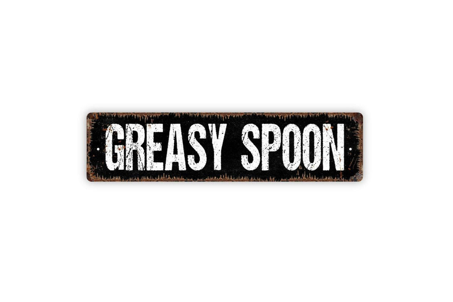 Greasy Spoon Metal Sign - Cafe Diner Kitchen Pantry Farmhouse Style Decor Vinyl Sticker Or  Street Metal Sign or Door Name Plate Plaque
