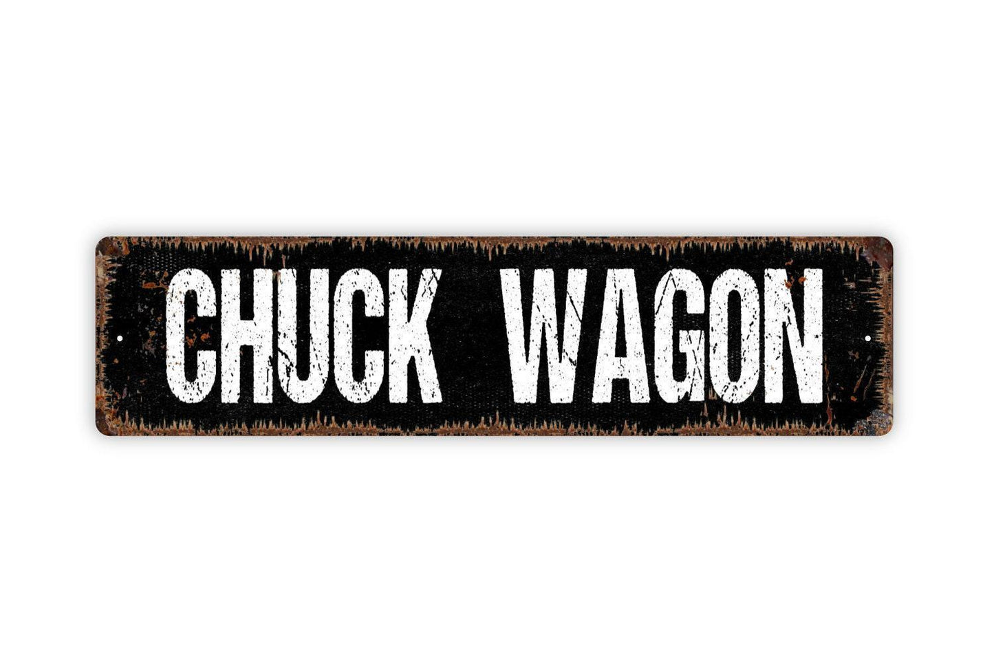 Chuck Wagon Sign - Vinyl Sticker Or  Street Metal Sign or Door Name Plate Plaque