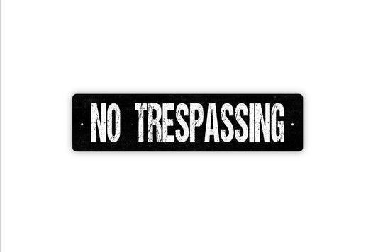 No Trespassing Sign - Private Property Do Not Enter No Hunting Vinyl Sticker Or  Street Metal Sign or Door Name Plate Plaque