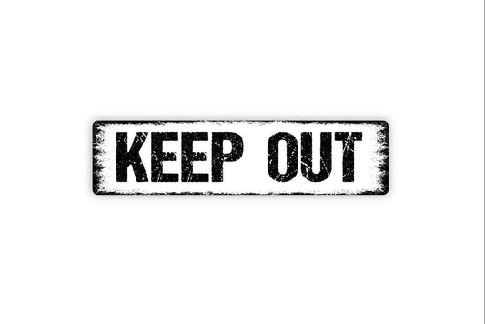 Keep Out Sign - Do Not Enter Private Property No Trespassing Vinyl Sticker Or  Street Metal Sign or Door Name Plate Plaque
