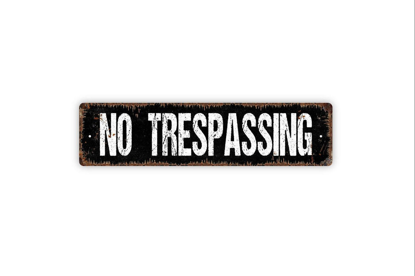 No Trespassing Sign - Private Property Do Not Enter No Hunting Vinyl Sticker Or  Street Metal Sign or Door Name Plate Plaque