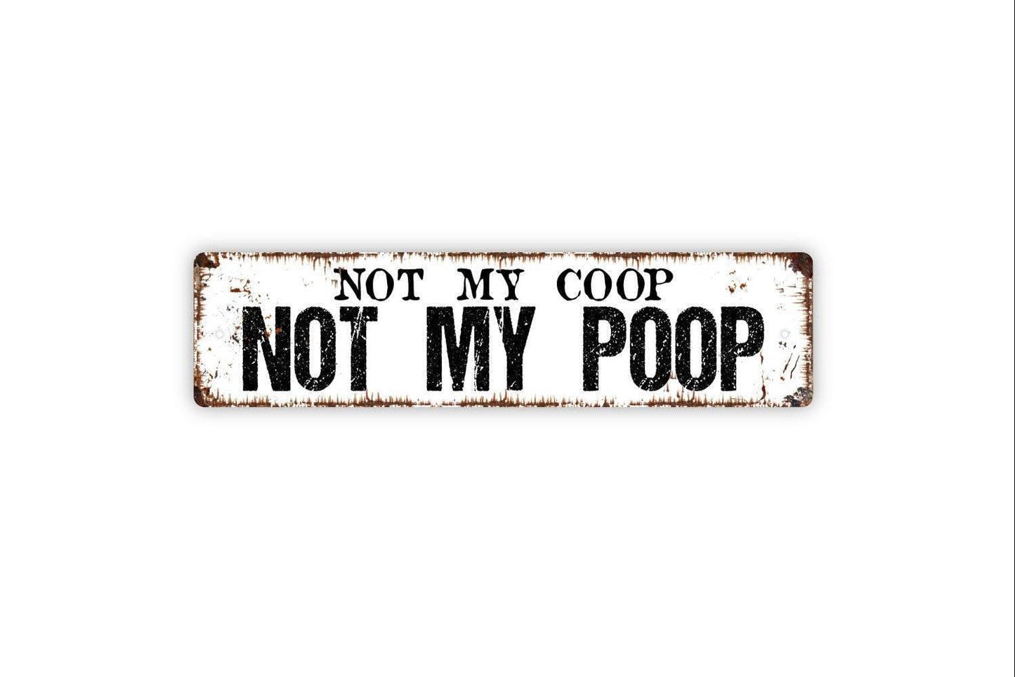 Not My Coop Not My Poop Sign | Funny Chicken Coop Decor | Farmhouse Hen House Sign | Backyard Chicken Gift | Farm Fresh Eggs Wall Art