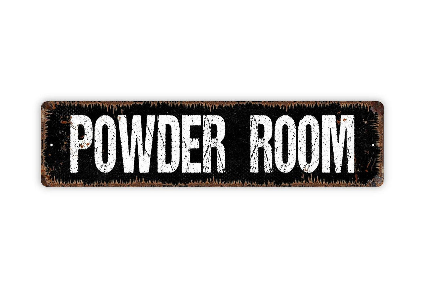 Powder Room Sign | Bathroom Restroom Door Wall Decor | Metal Sign or Vinyl Sticker for Home Guest Bath Toilet