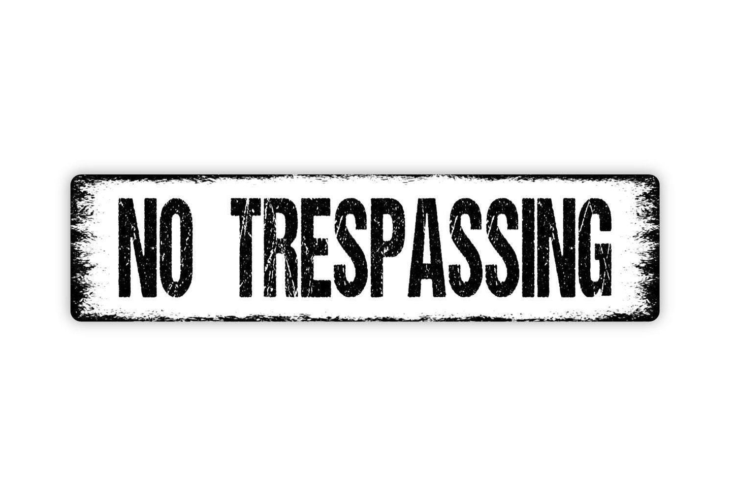 No Trespassing Sign - Private Property Do Not Enter No Hunting Vinyl Sticker Or  Street Metal Sign or Door Name Plate Plaque