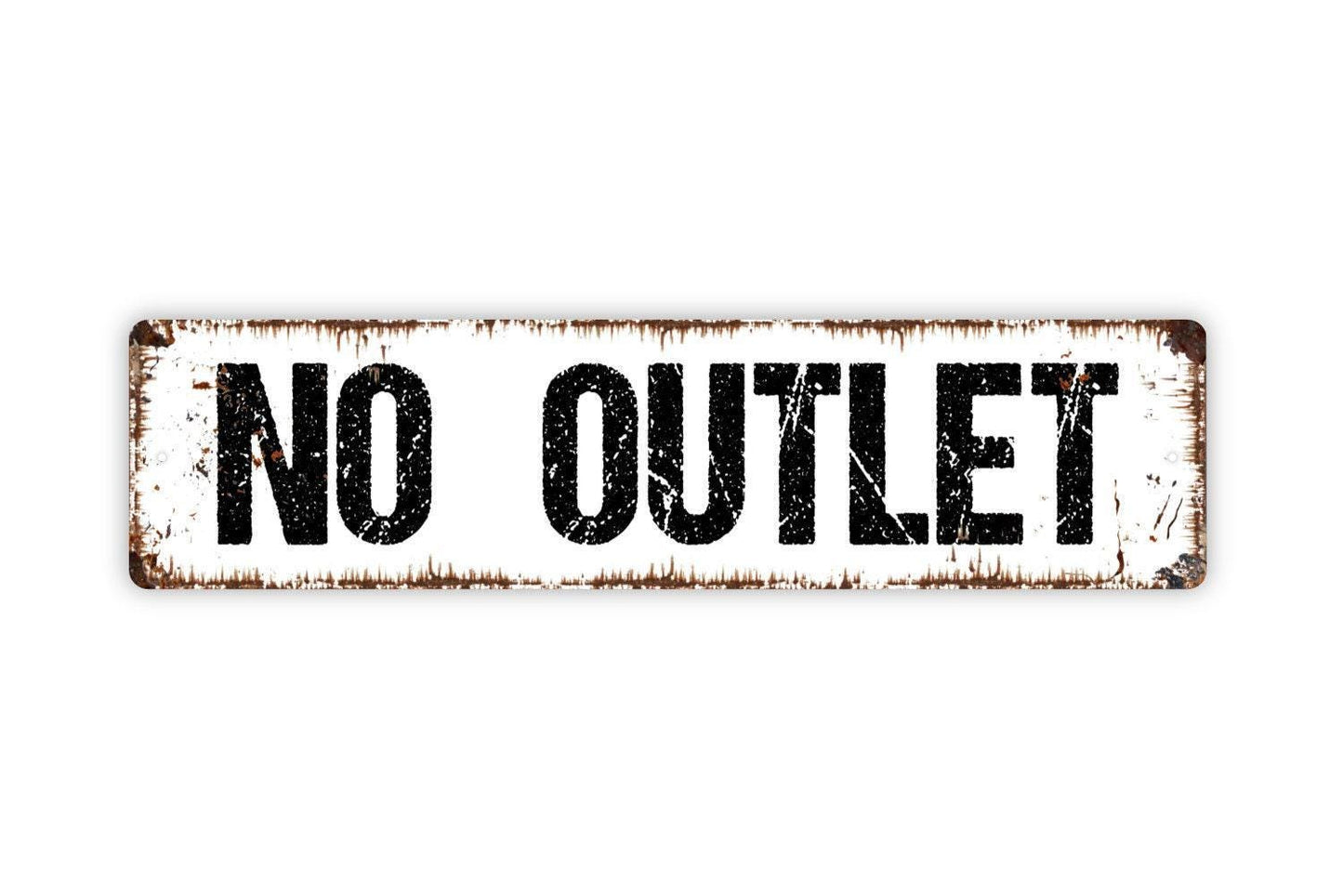 No Outlet Sign - Do Not Enter Private Property No Trespassing Vinyl Sticker Or  Street Metal Sign or Door Name Plate Plaque