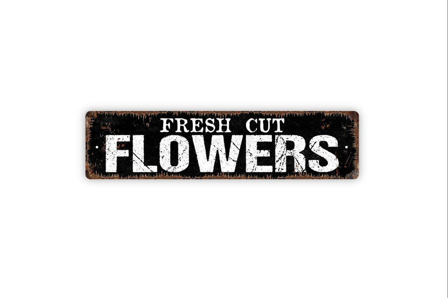 Fresh Cut Flowers Sign - Flower Garden Market Floral Florist Vinyl Sticker Or  Street Metal Sign or Door Name Plate Plaque