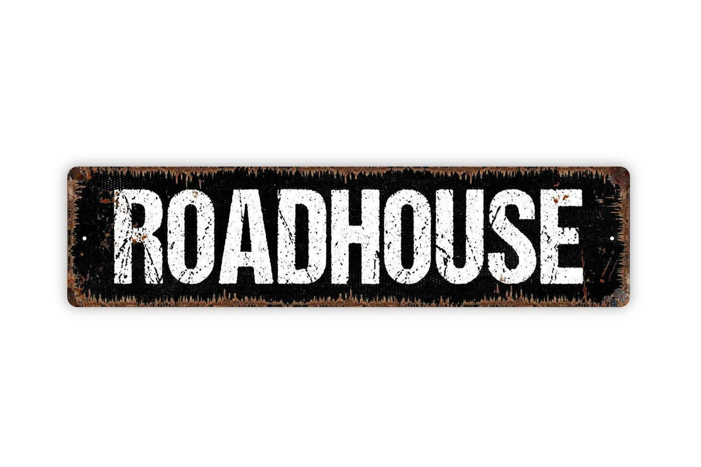 Roadhouse Sign | Rustic Bar Wall Decor | Metal Sign or Vinyl Sticker for Home Bars, Man Caves, Restaurants, or Country Western Style