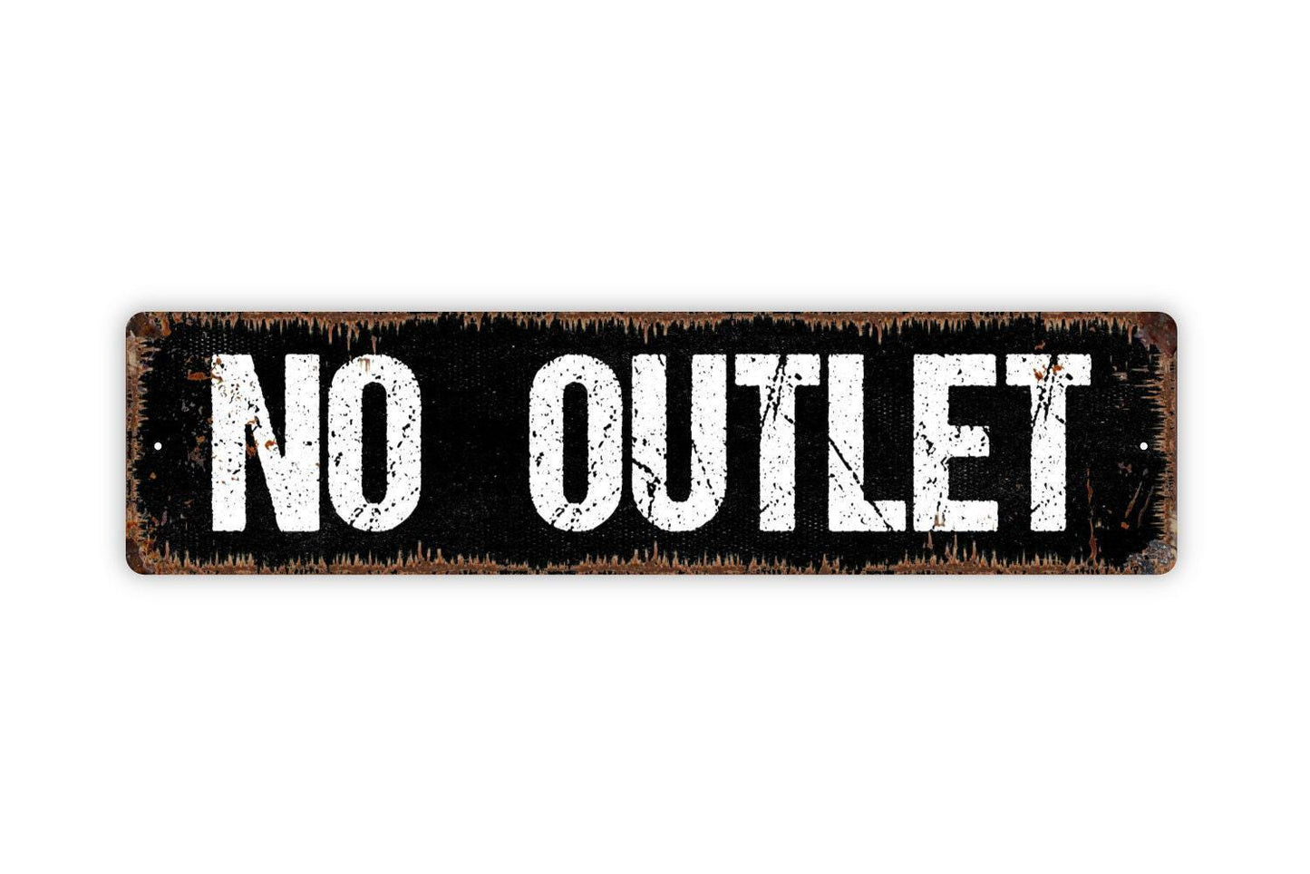 No Outlet Sign - Do Not Enter Private Property No Trespassing Vinyl Sticker Or  Street Metal Sign or Door Name Plate Plaque
