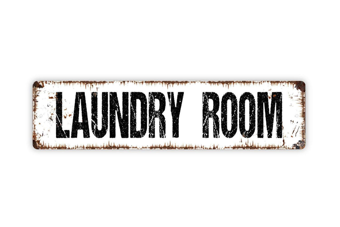 Laundry Room Sign - Custom Metal Vinyl Sticker Or  Street Sign or Door Name Plate Plaque