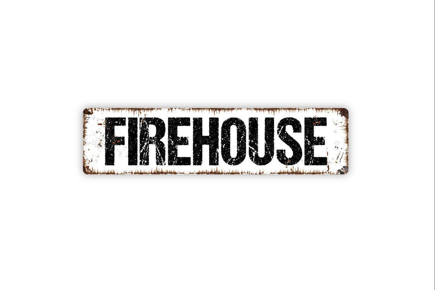 Firehouse Metal Sign, Firefighter Man Cave Vinyl Sticker Or  Custom Name Metal Sign, Vinyl Sticker Or  Street Sign or Door Name Plate Plaque