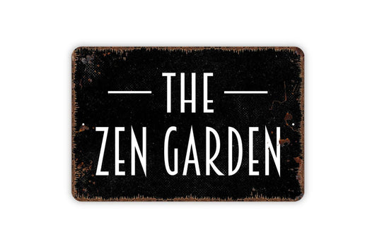 The Zen Garden Sign, Metal Sign, Farmhouse Contemporary Modern Wall Metal Sign