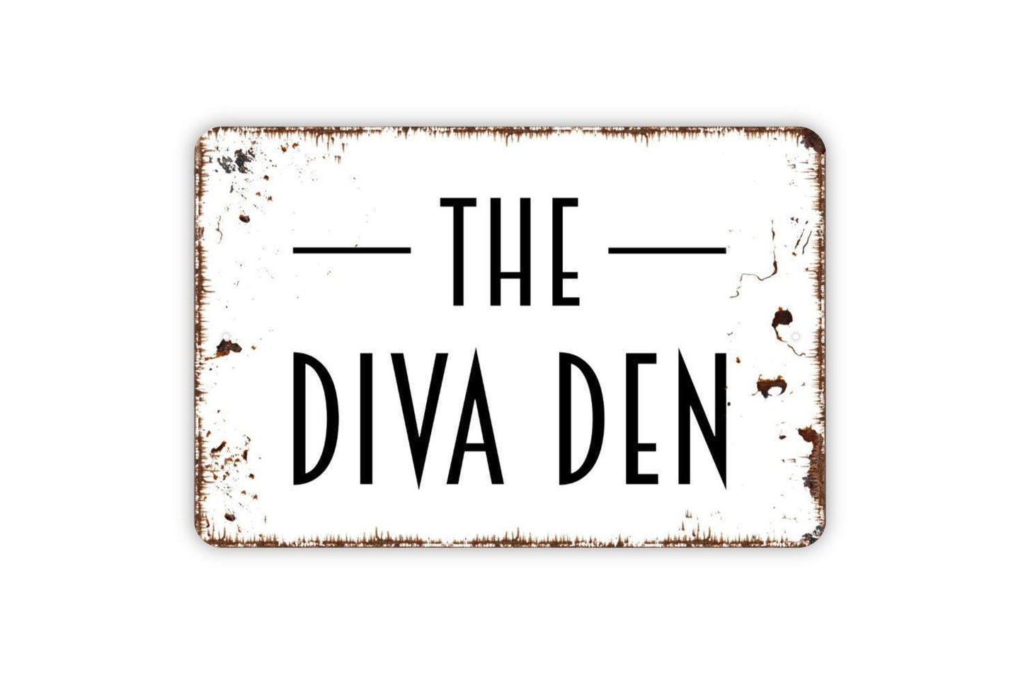 The Diva Den Sign | Funny Personalized Metal Sign or Vinyl Sticker | Home Bar, She Shed, Bedroom, or Glam Room Decor | Gift for Her